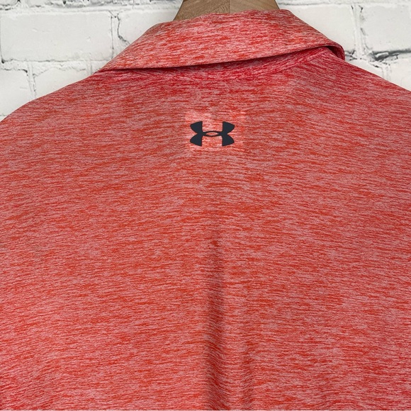 UNDER ARMOUR Loose Heat Gear Orange Men's Polo Shirt size medium - Picture 4 of 6